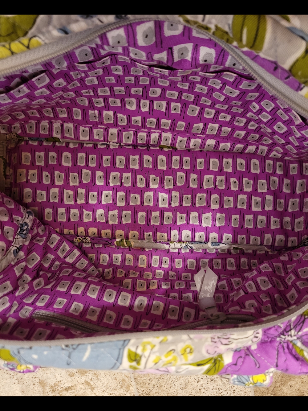 Vera Bradley Retired Pattern "Watercolor" Floral Pattern Tote - Picture 5 of 7